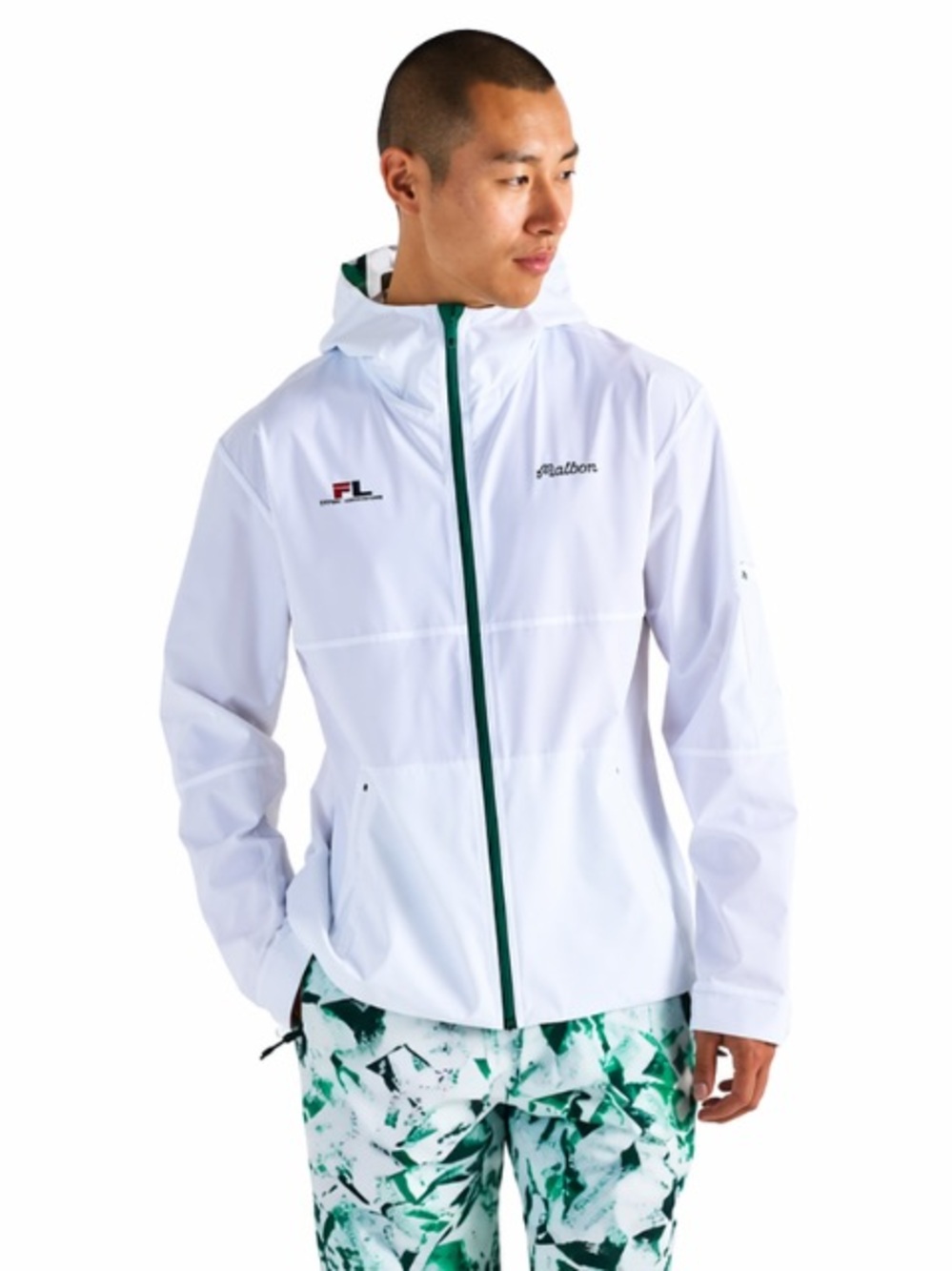 Malbon x Futura Laboratories White Hooded Windbreaker Jacket 2XL Like New!